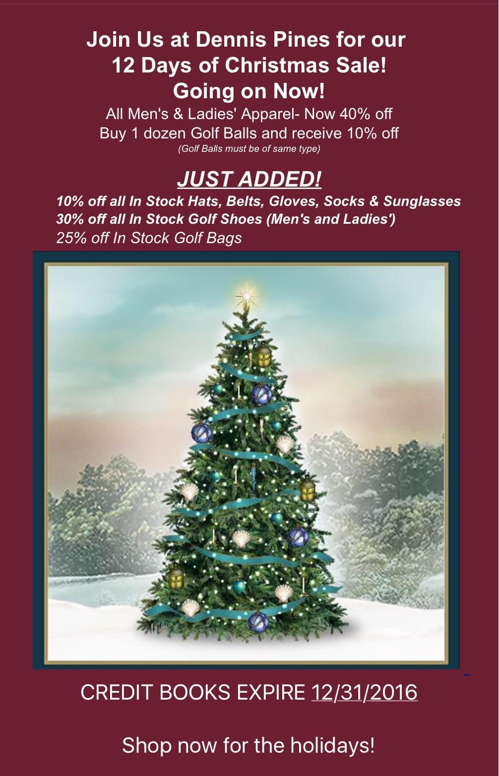 Dennis Golf 12 Days of Christmas Sale!